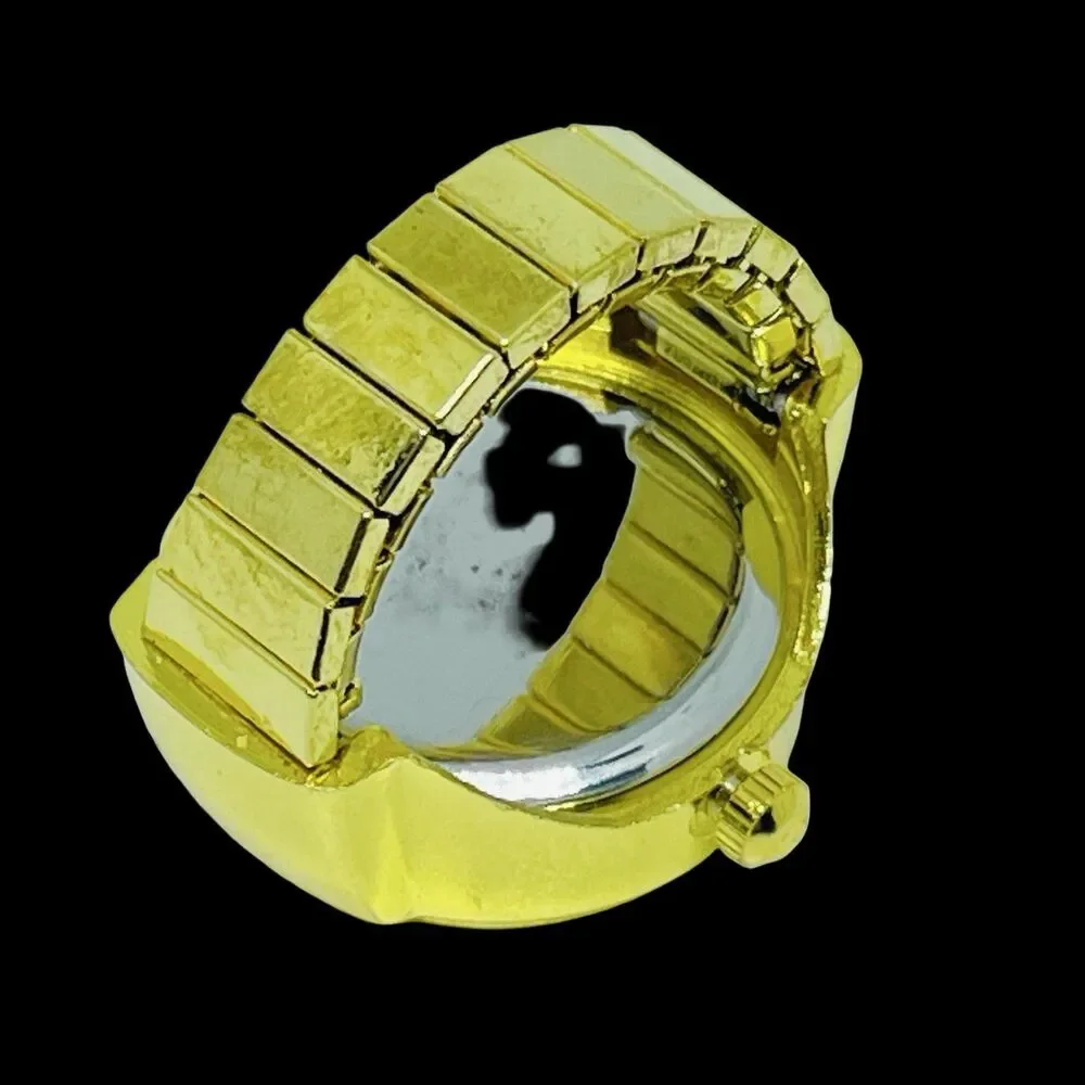 BOZHI Ring Watch Gold Design With Crystals New